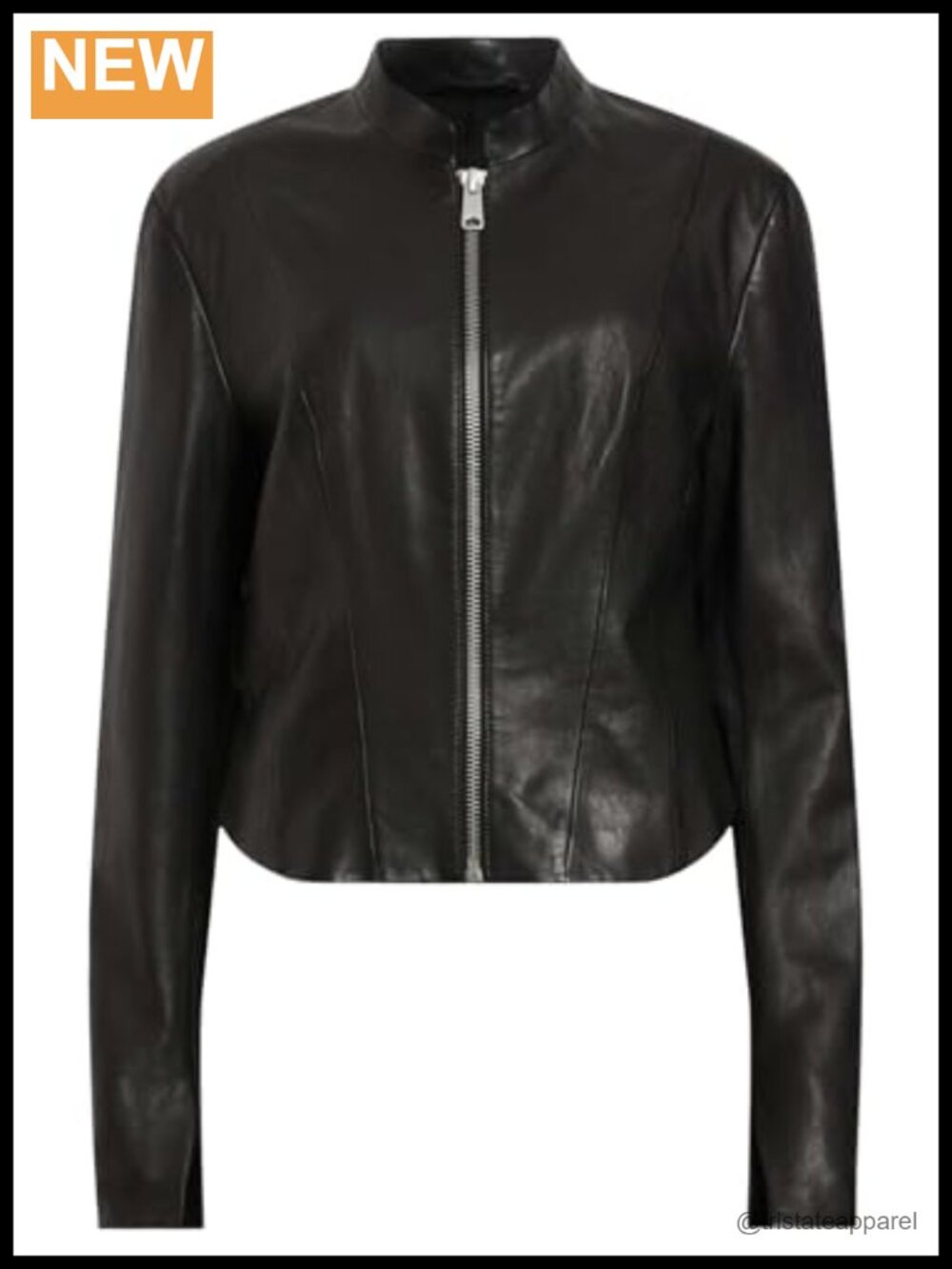 Women's Sheep Leather Moto Jacket Zip Up